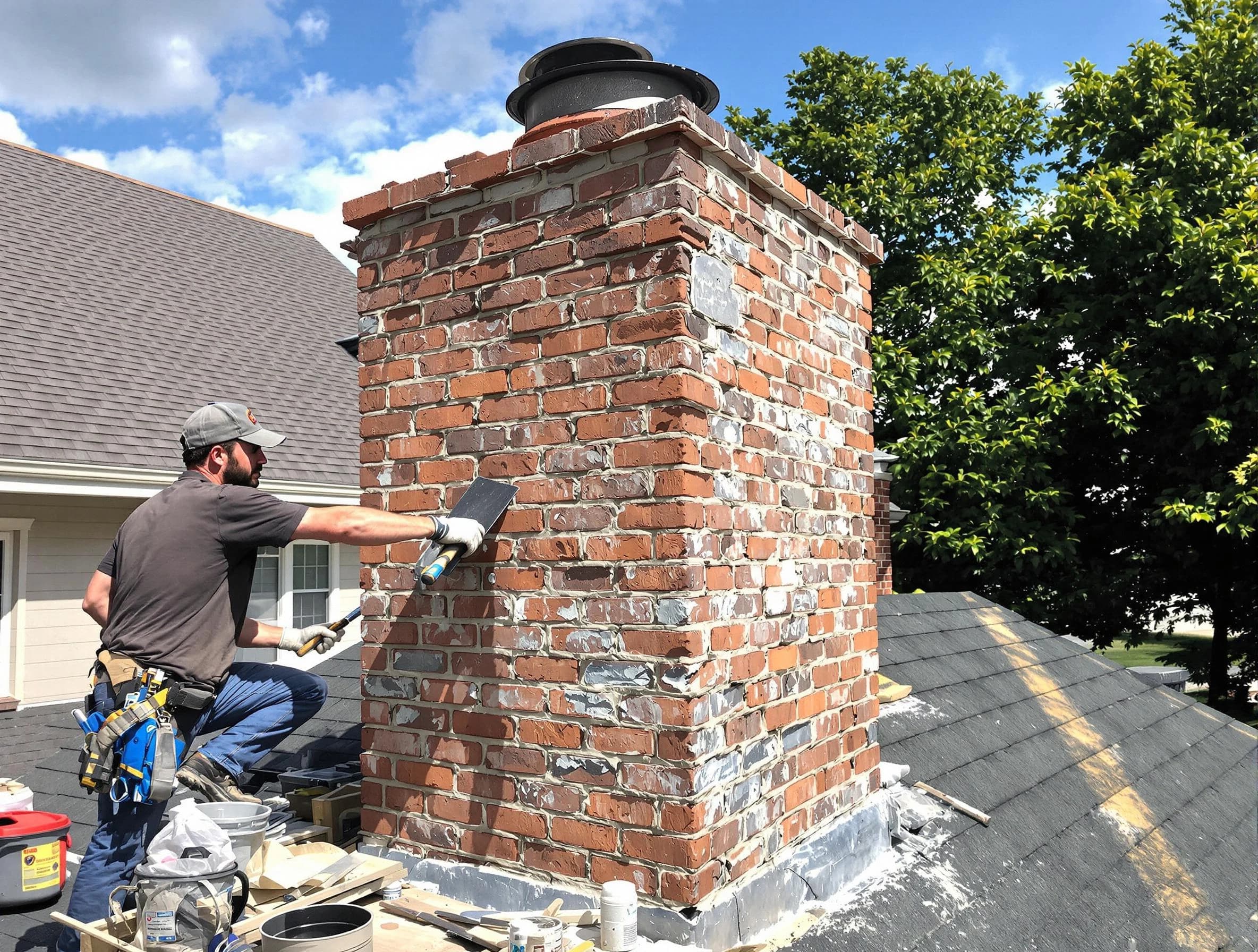 Completed chimney rebuild by Pittsburgh Chimney Sweep in Pittsburgh, PA