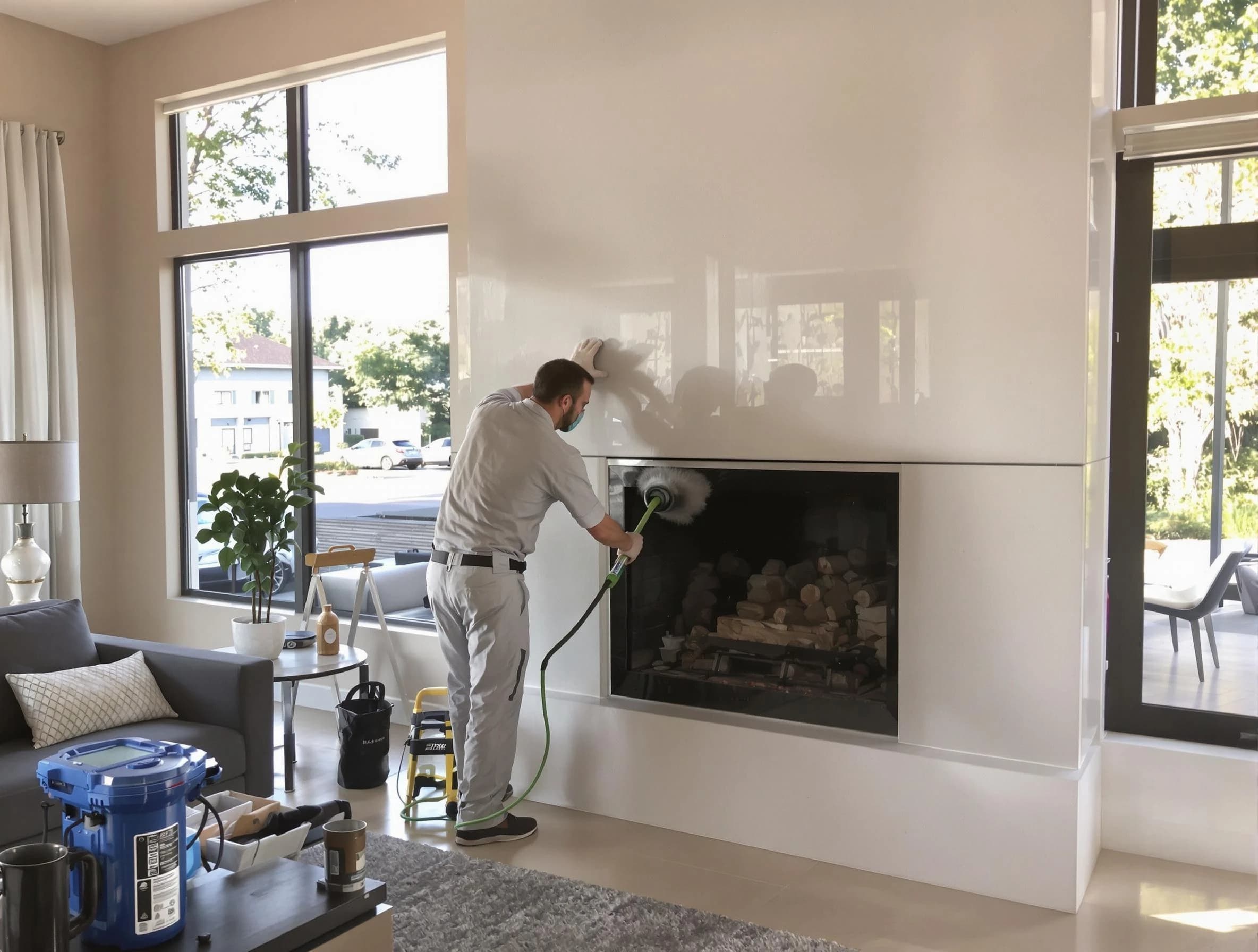 Pittsburgh Chimney Sweep performing thorough soot removal in Pittsburgh, PA