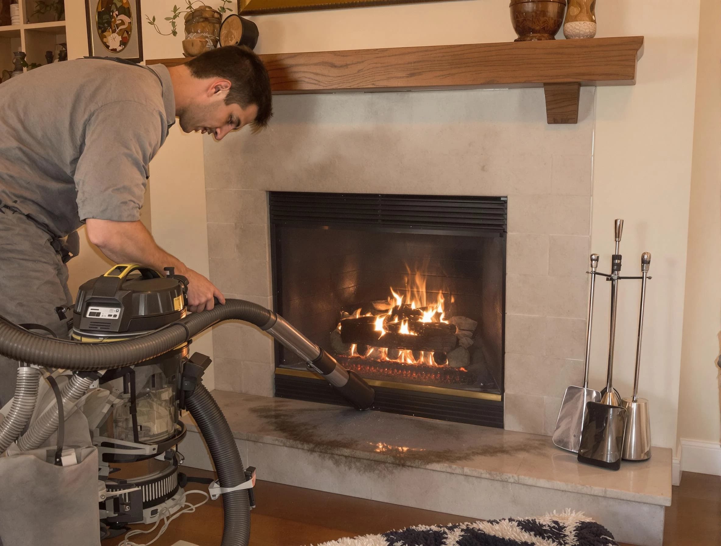 Routine fireplace upkeep by Pittsburgh Chimney Sweep in Pittsburgh, PA