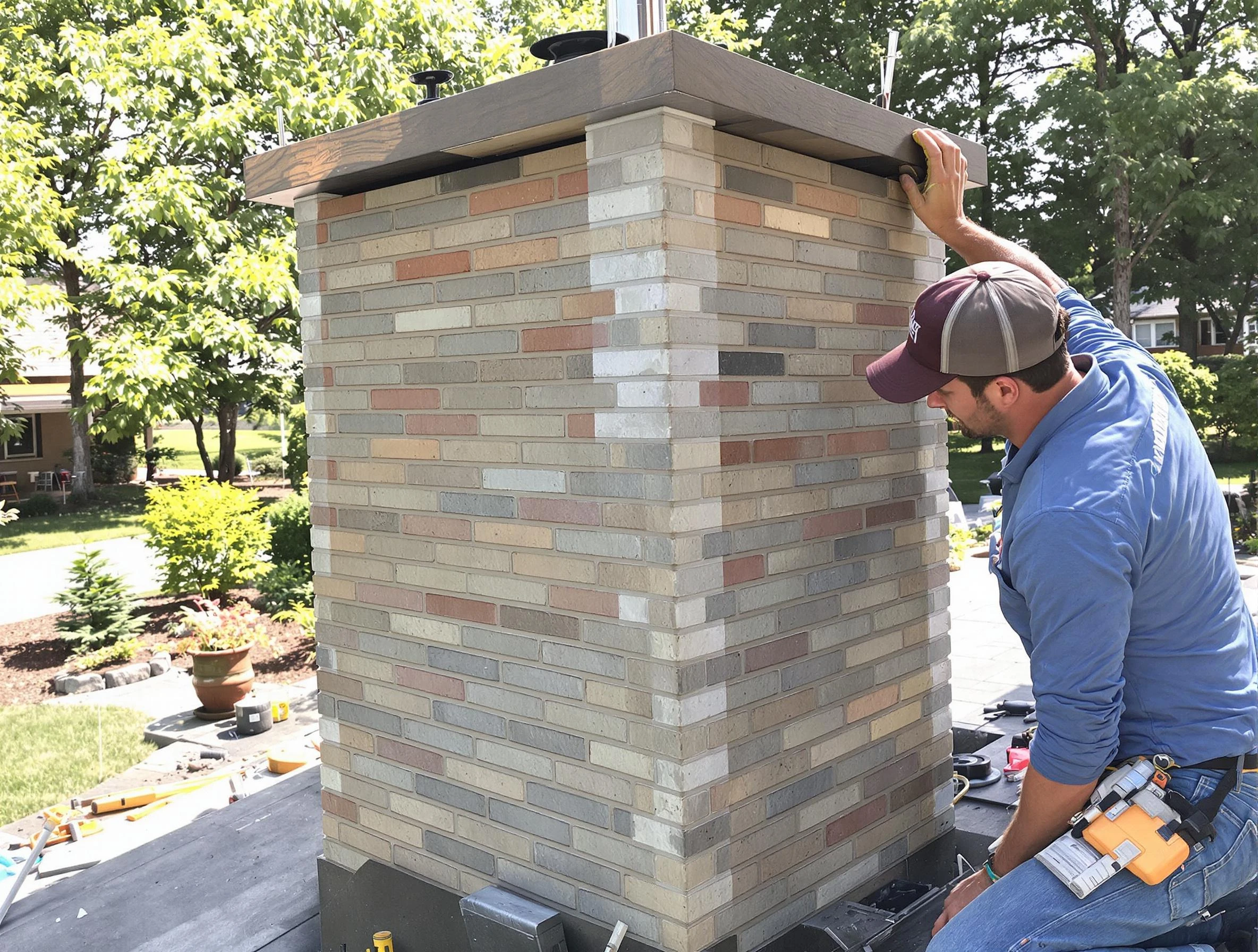 Pittsburgh Chimney Sweep completing a modern chimney remodel in Pittsburgh, PA