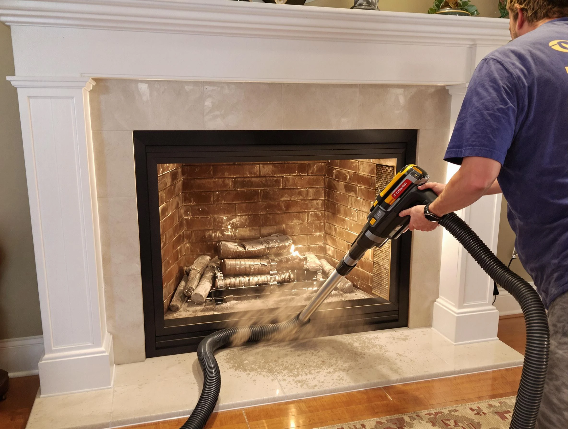 Fireplace cleaning performed by Pittsburgh Chimney Sweep in Pittsburgh, PA