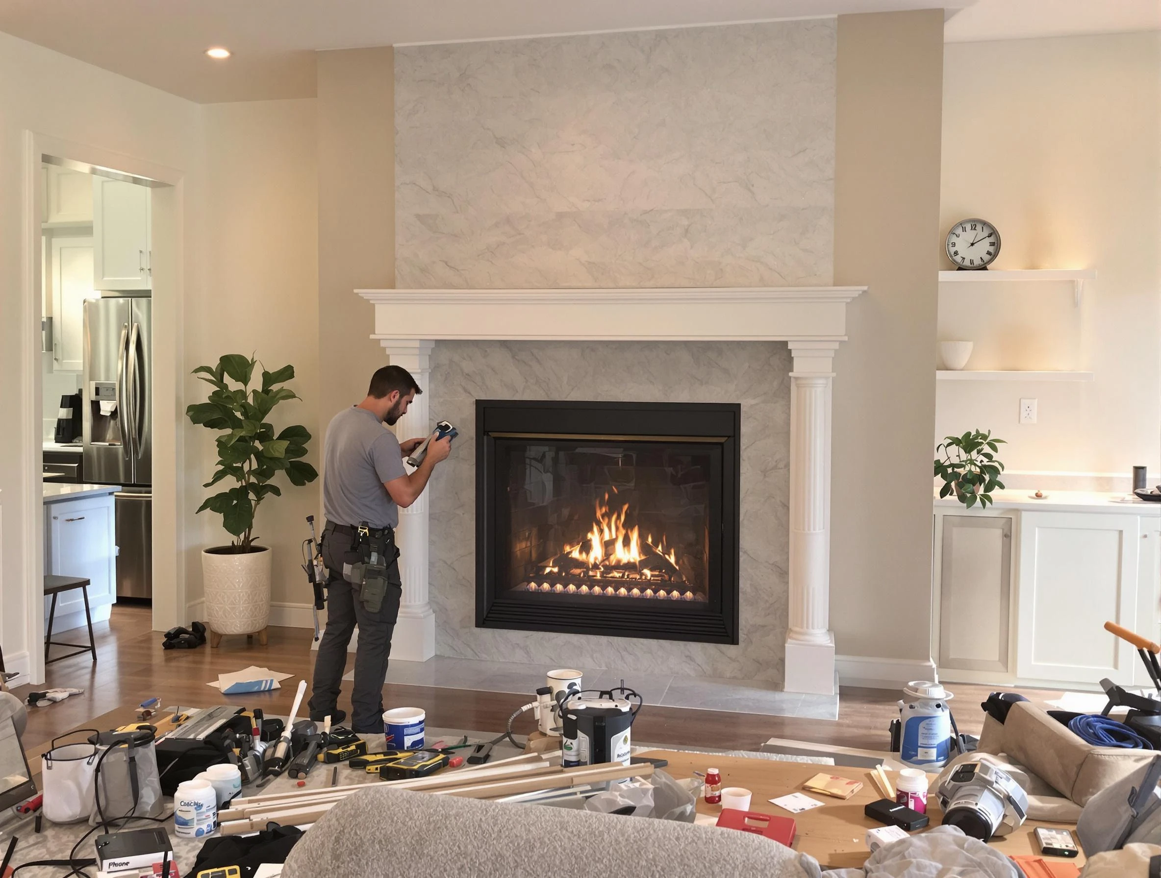 Newly installed fireplace by Pittsburgh Chimney Sweep in Pittsburgh, PA